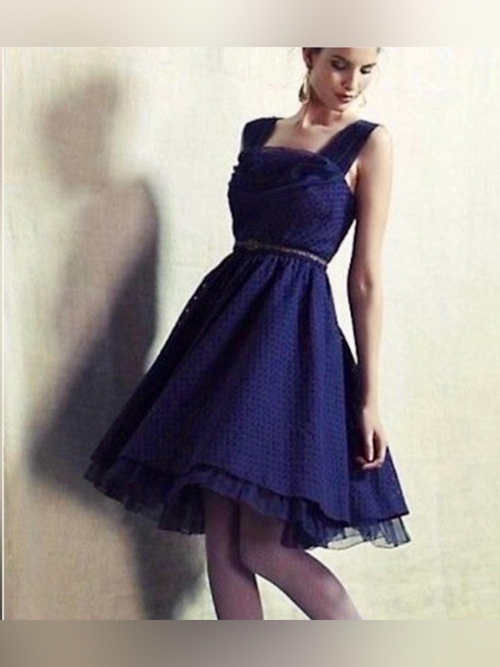Anthropologie Girls From Savoy Navy Peggy Sue Retro Crinoline Dress